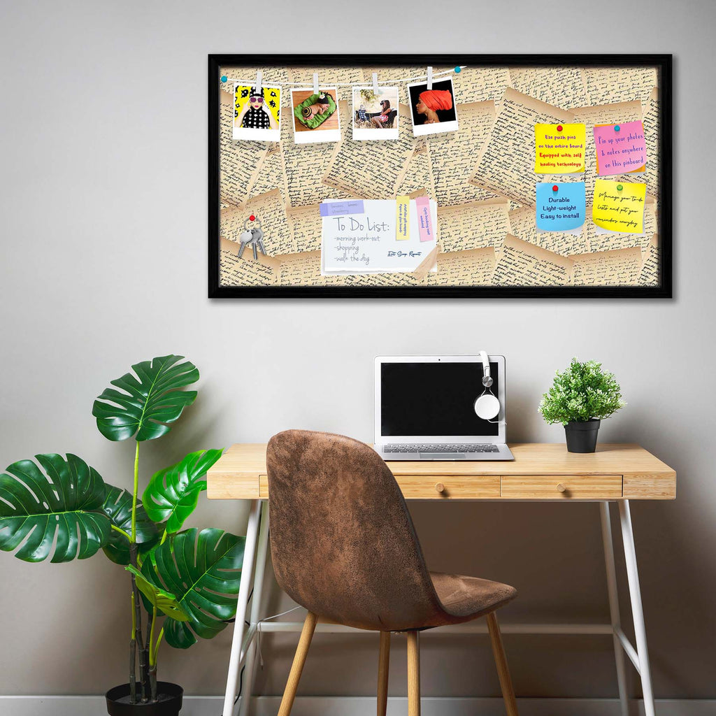 Vintage Handwriting Letter Bulletin Board Notice Pin Board Soft Board | Framed