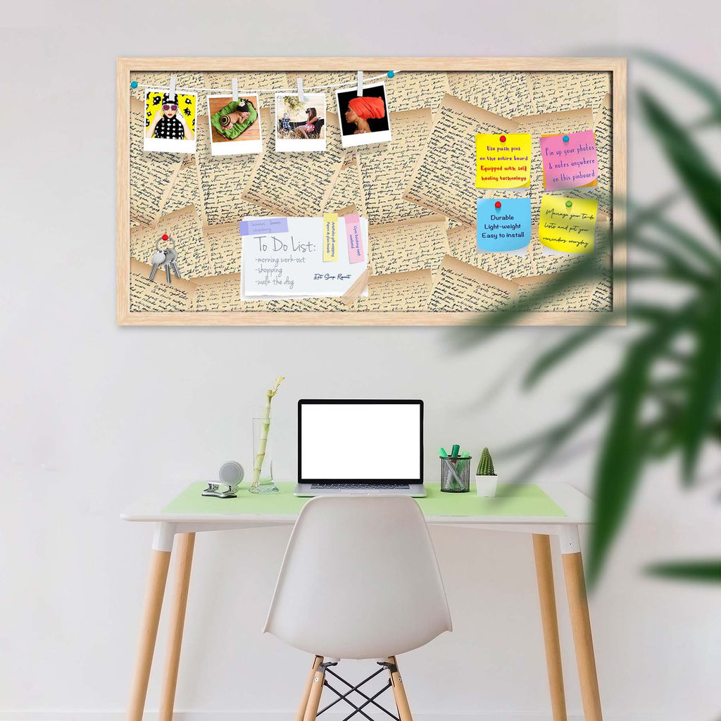 Vintage Handwriting Letter Bulletin Board Notice Pin Board Soft Board | Framed