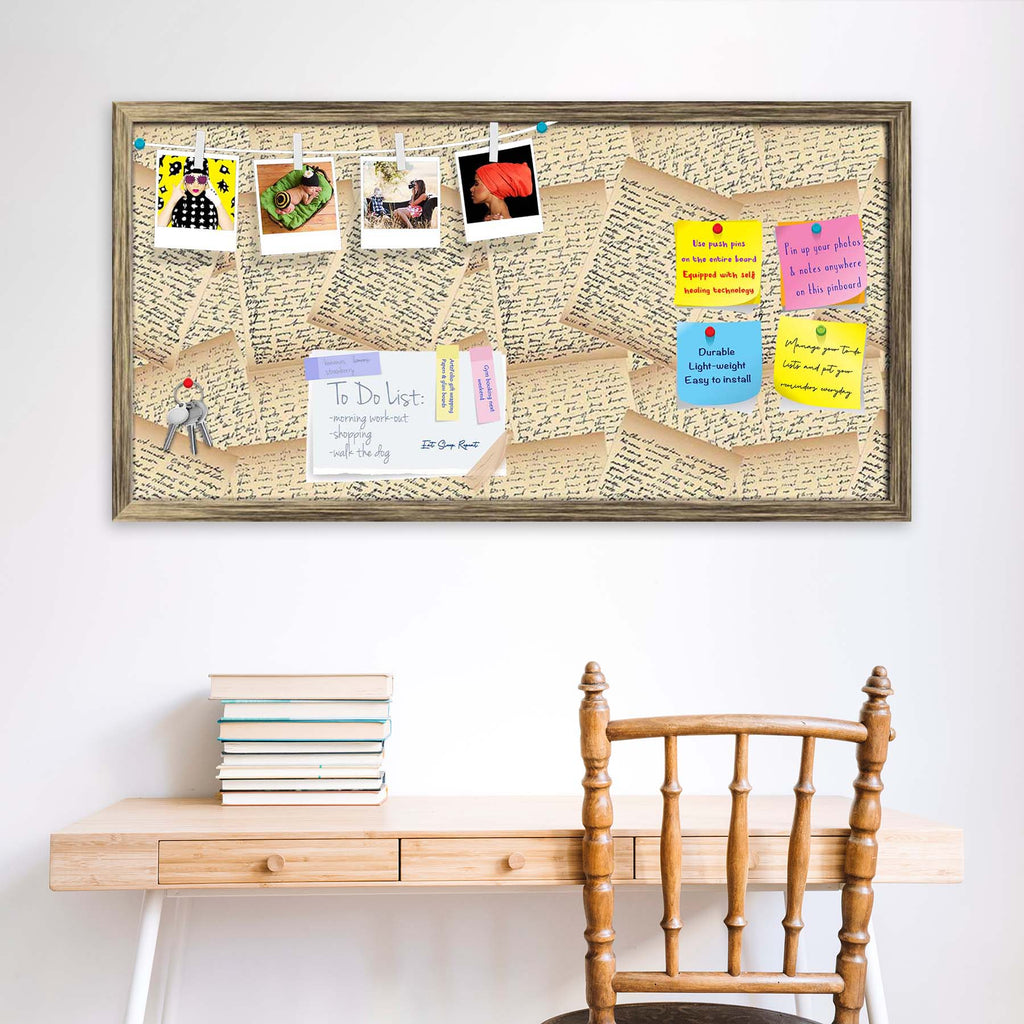 Vintage Handwriting Letter Bulletin Board Notice Pin Board Soft Board | Framed