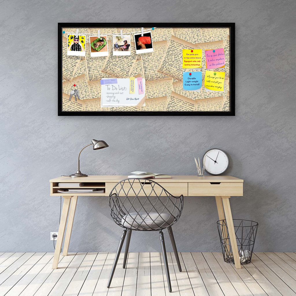 Vintage Handwriting Letter Bulletin Board Notice Pin Board Soft Board | Framed