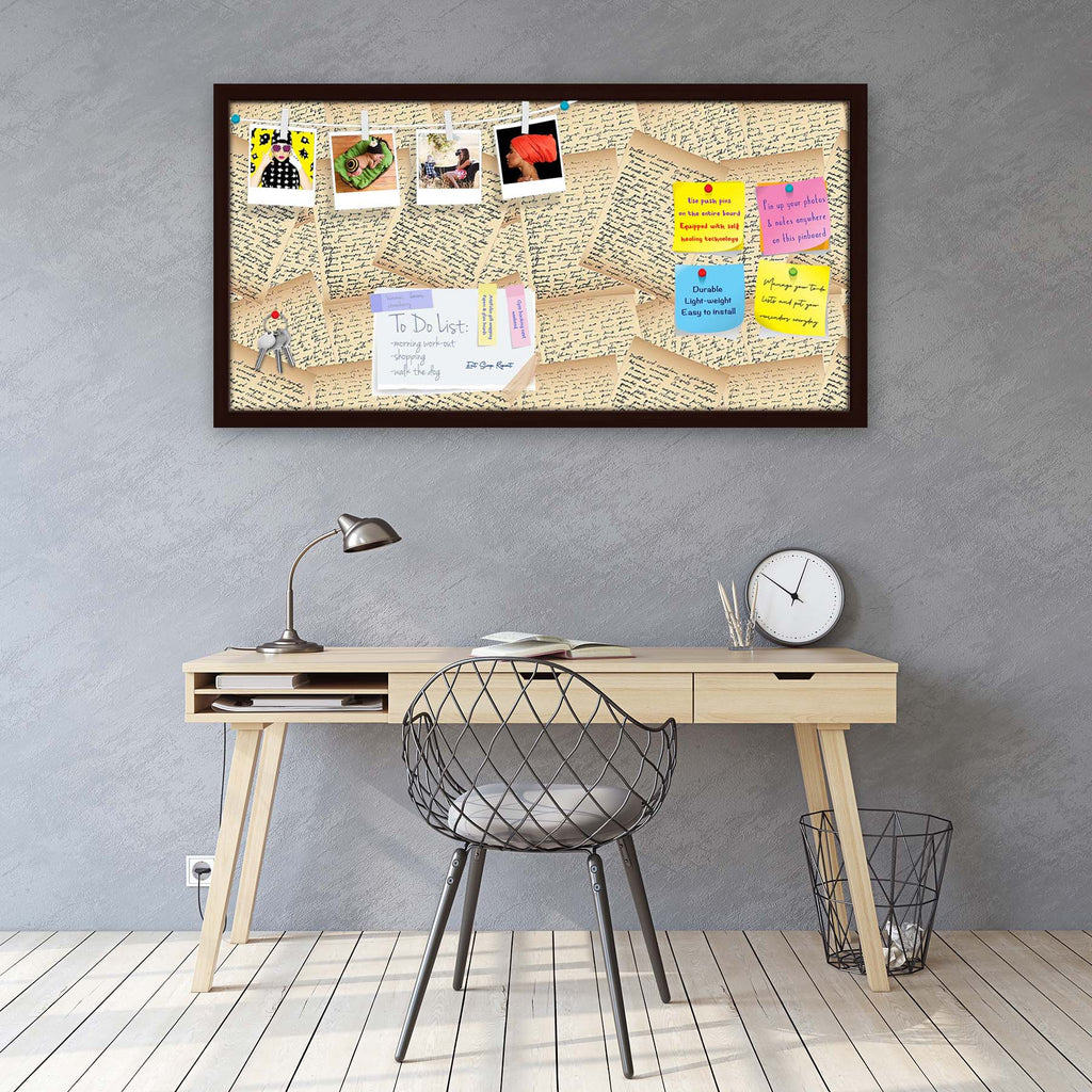 Vintage Handwriting Letter Bulletin Board Notice Pin Board Soft Board | Framed