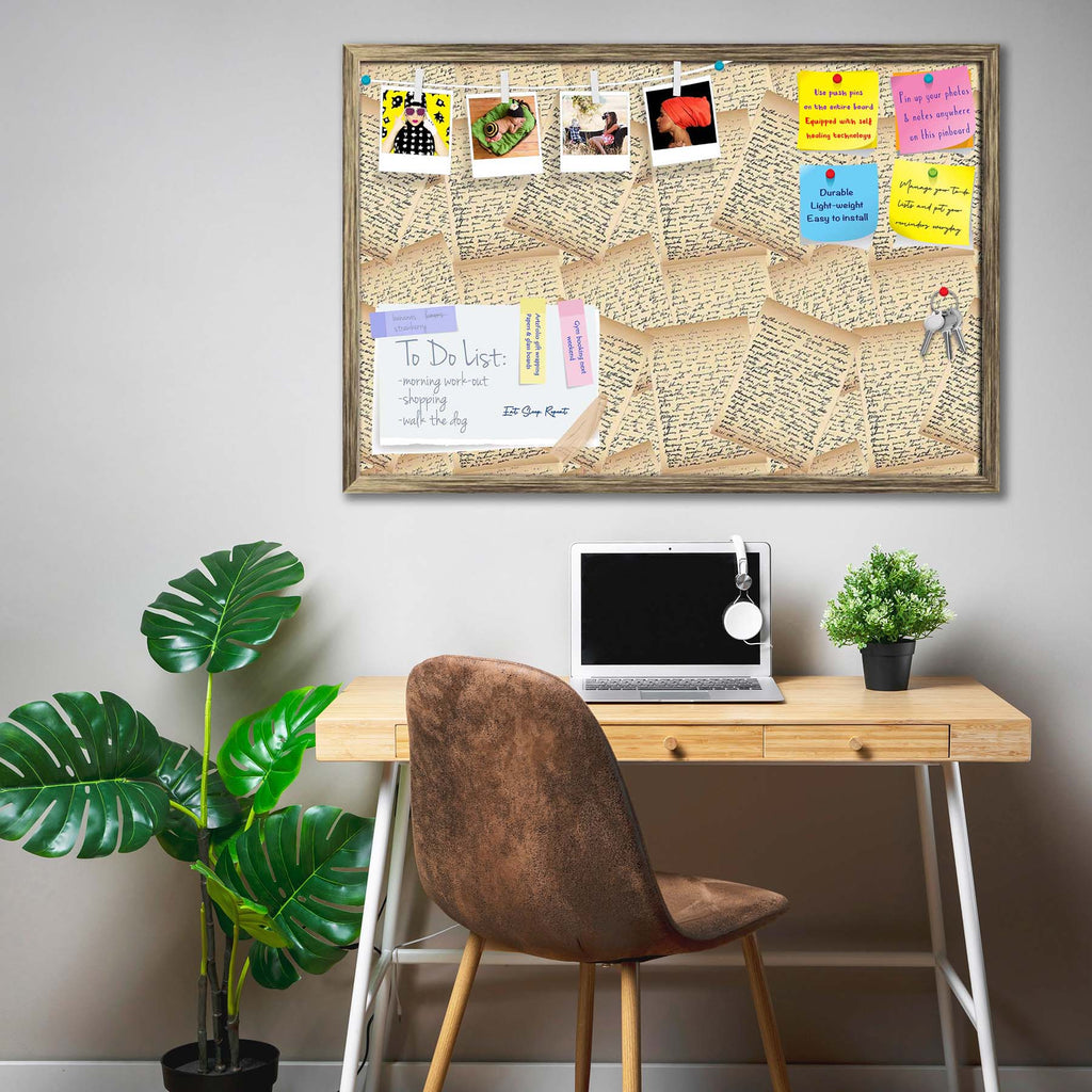 Vintage Handwriting Letter Bulletin Board Notice Pin Board Soft Board | Framed