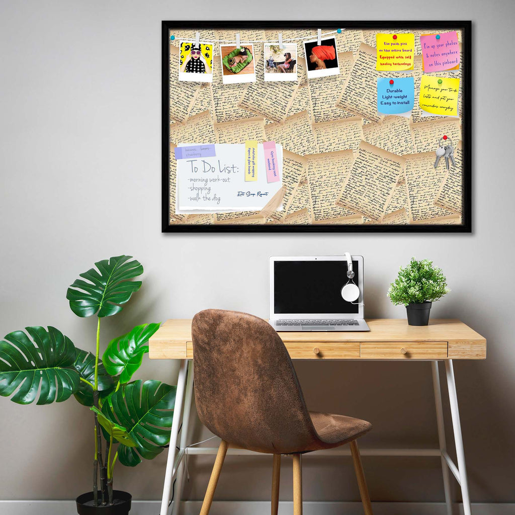 Vintage Handwriting Letter Bulletin Board Notice Pin Board Soft Board | Framed