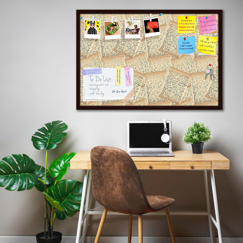 Vintage Handwriting Letter Bulletin Board Notice Pin Board Soft Board | Framed