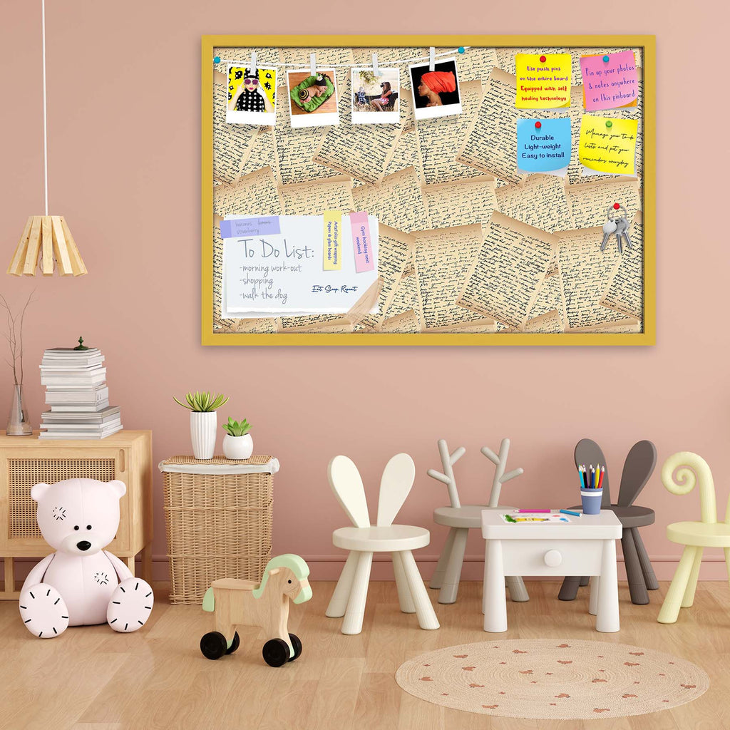 Vintage Handwriting Letter Bulletin Board Notice Pin Board Soft Board | Framed