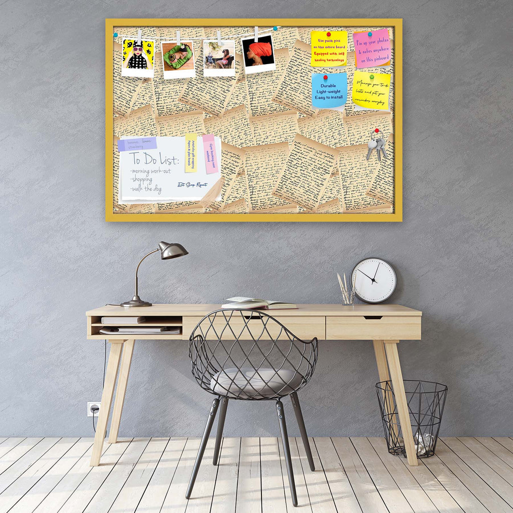 Vintage Handwriting Letter Bulletin Board Notice Pin Board Soft Board | Framed