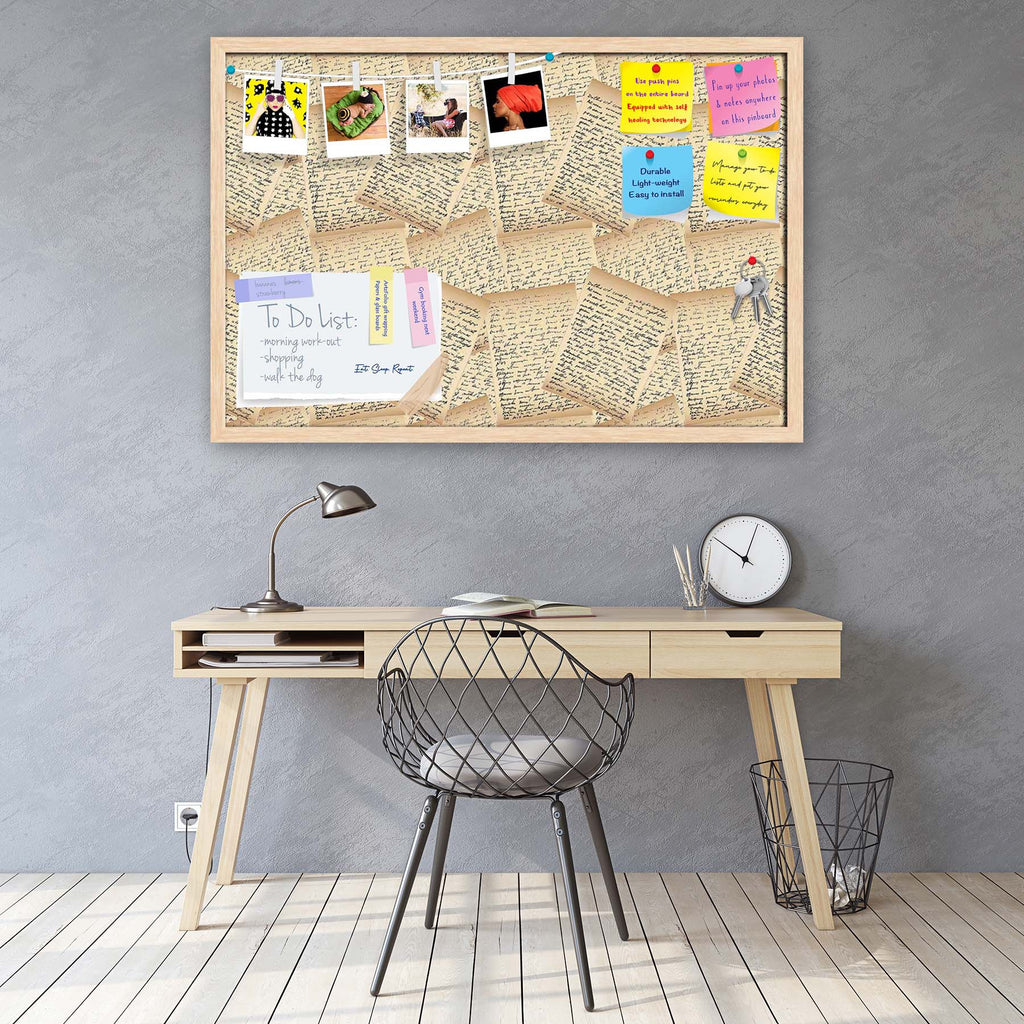 Vintage Handwriting Letter Bulletin Board Notice Pin Board Soft Board | Framed