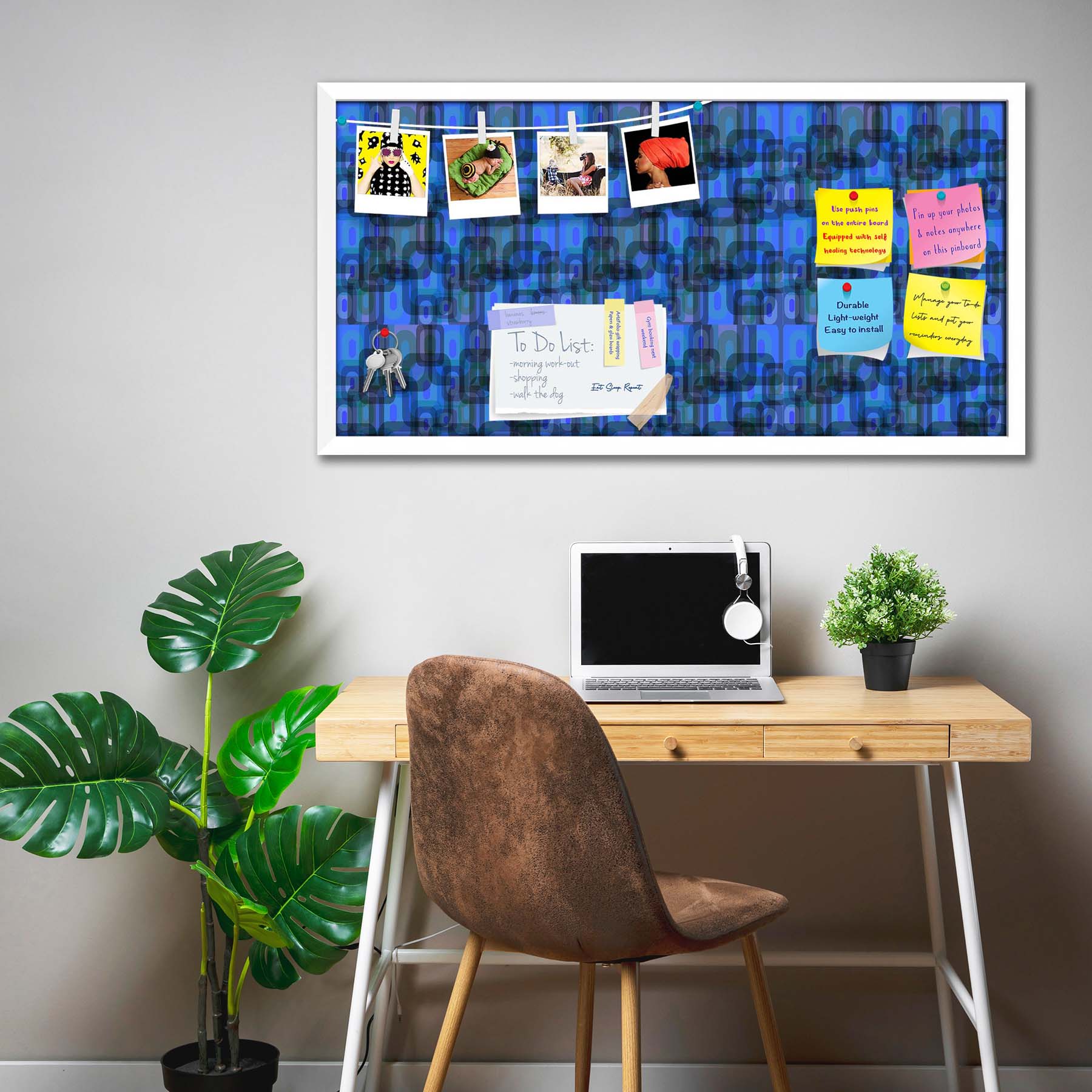Thoughtful Design D2 Bulletin Board Notice Pin Board Soft Board | Framed