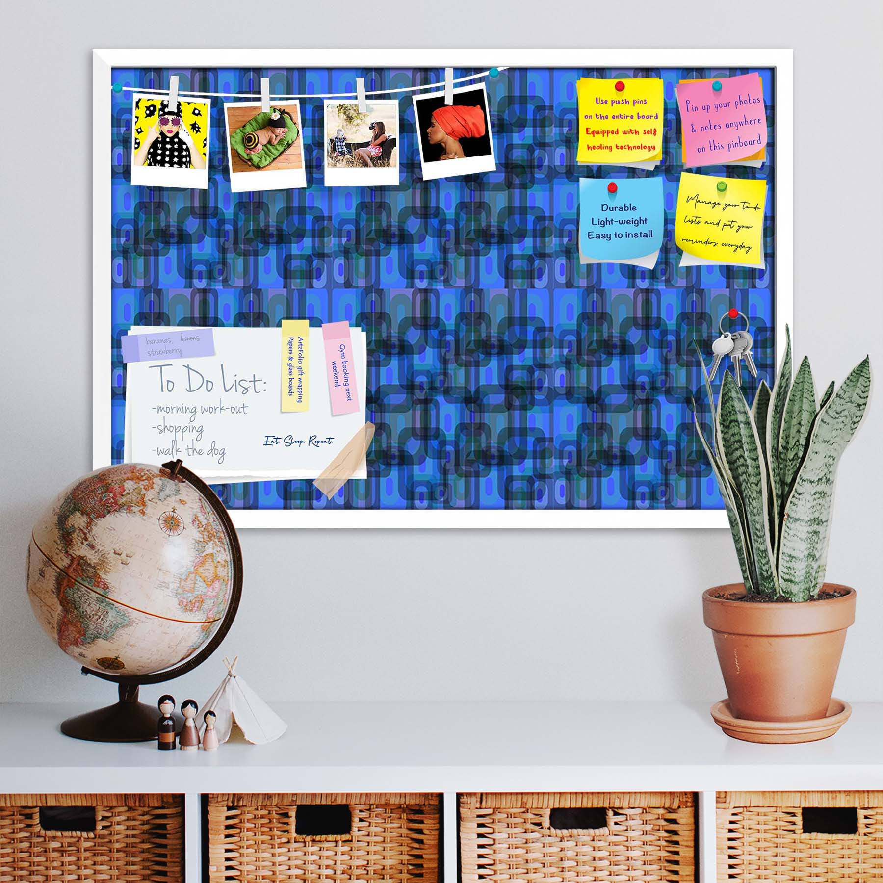 Thoughtful Design D2 Bulletin Board Notice Pin Board Soft Board | Framed