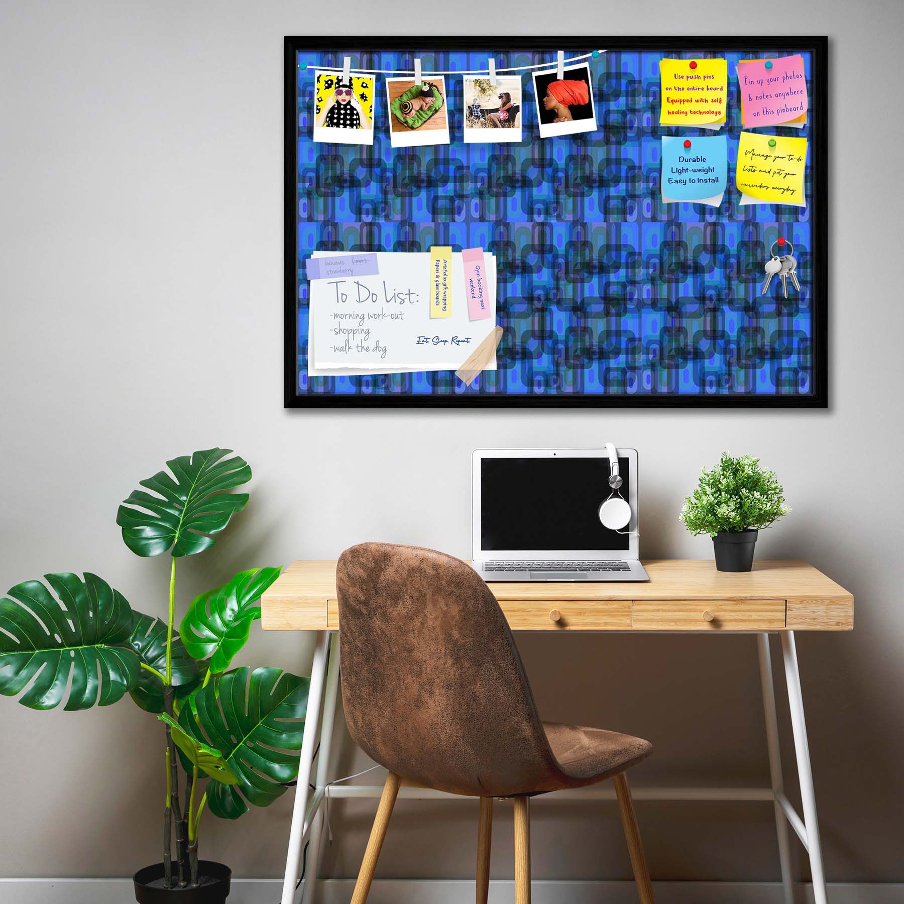 Thoughtful Design D2 Bulletin Board Notice Pin Board Soft Board | Framed