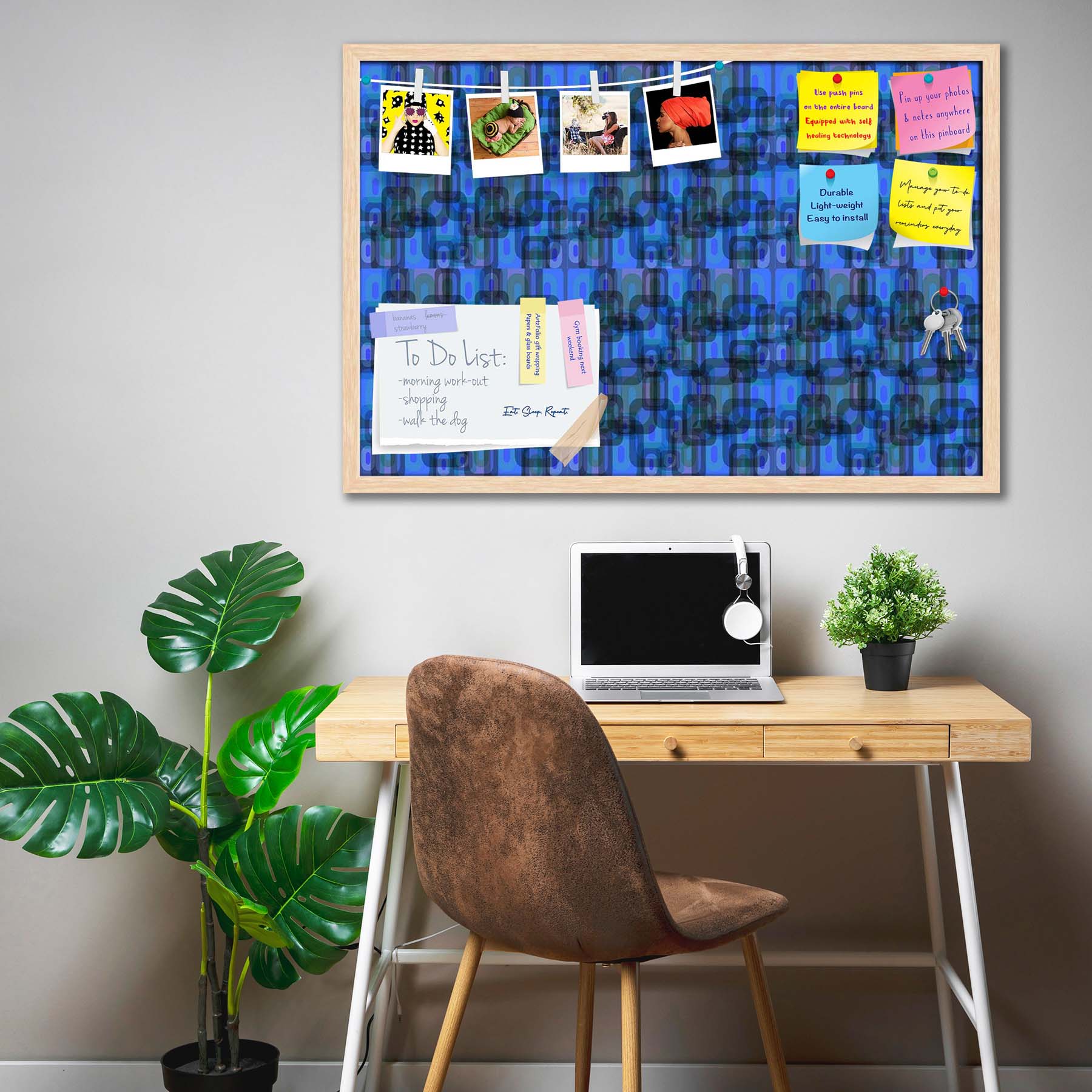 Thoughtful Design D2 Bulletin Board Notice Pin Board Soft Board | Framed