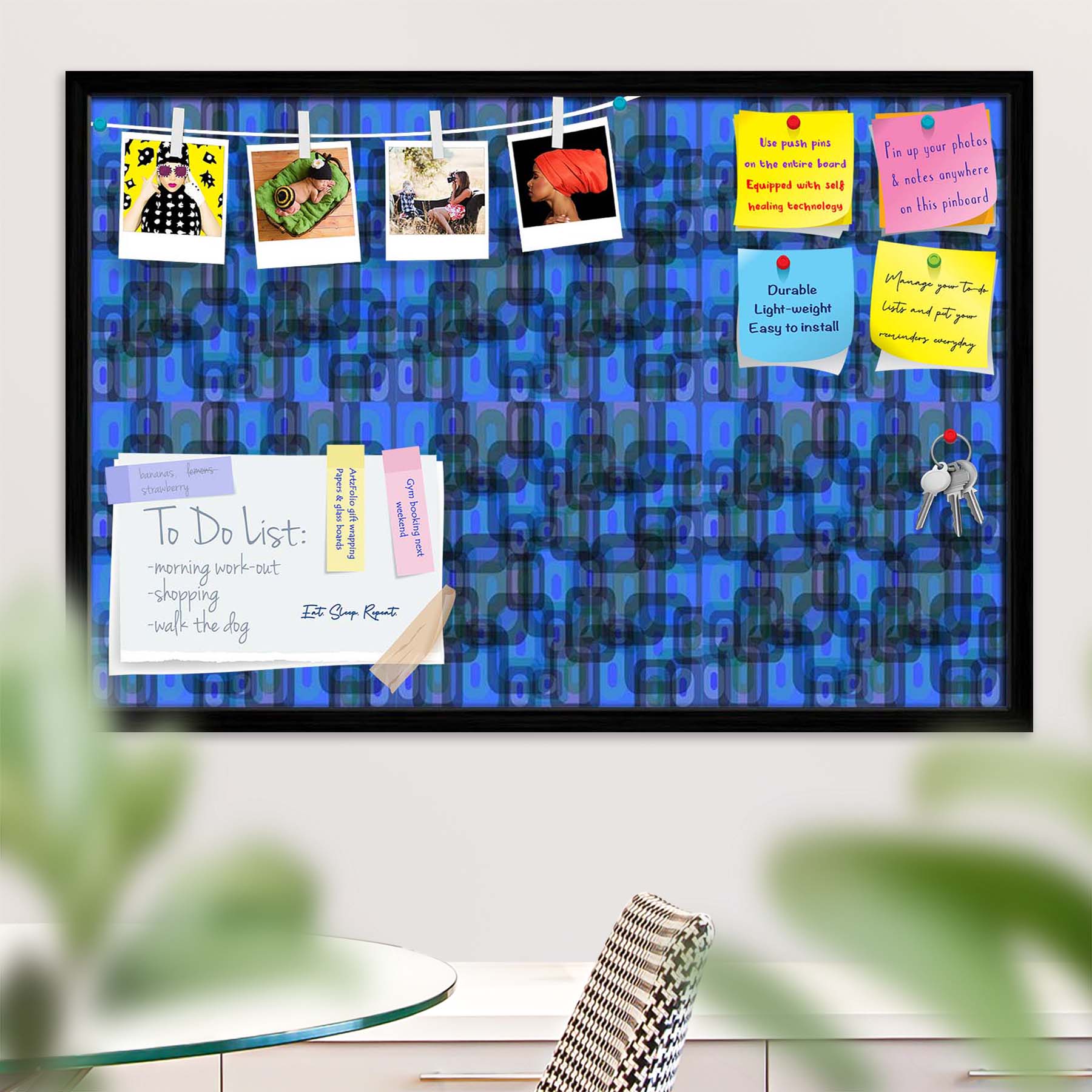 Thoughtful Design D2 Bulletin Board Notice Pin Board Soft Board | Framed