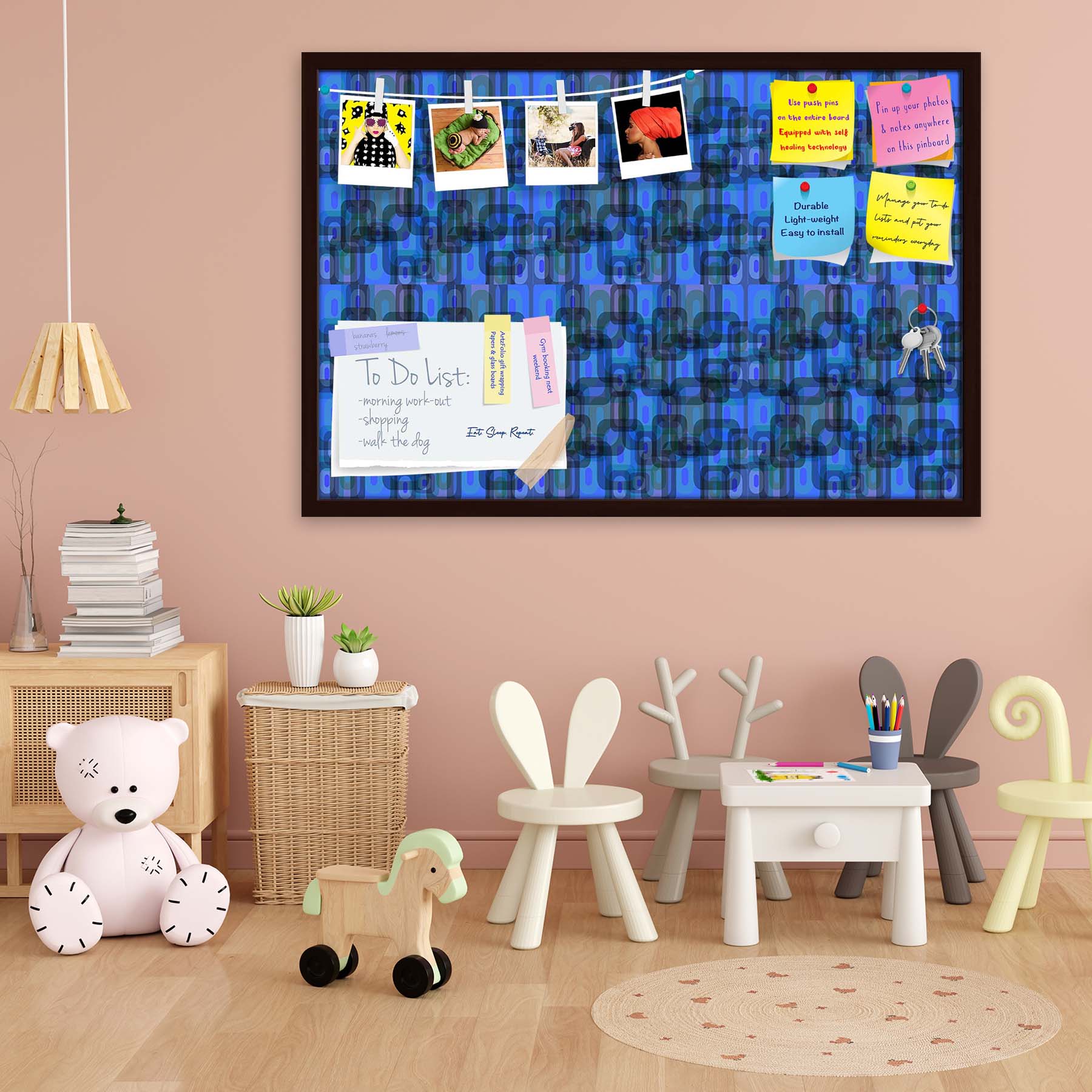 Thoughtful Design D2 Bulletin Board Notice Pin Board Soft Board | Framed