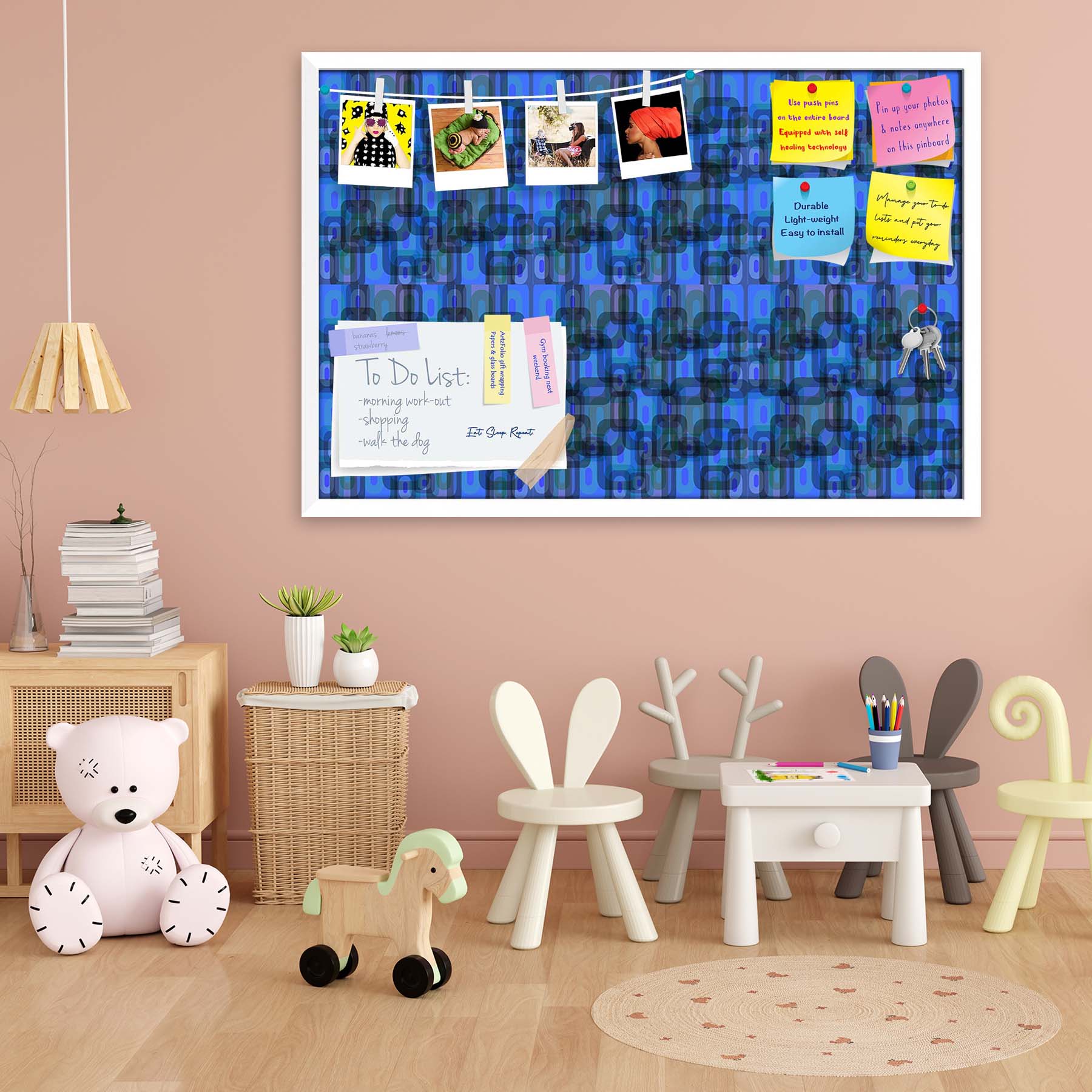 Thoughtful Design D2 Bulletin Board Notice Pin Board Soft Board | Framed