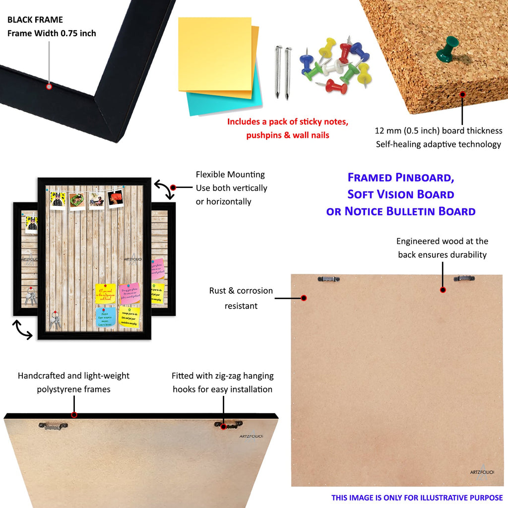 Art Pattern Bulletin Board Notice Pin Board Soft Board | Framed