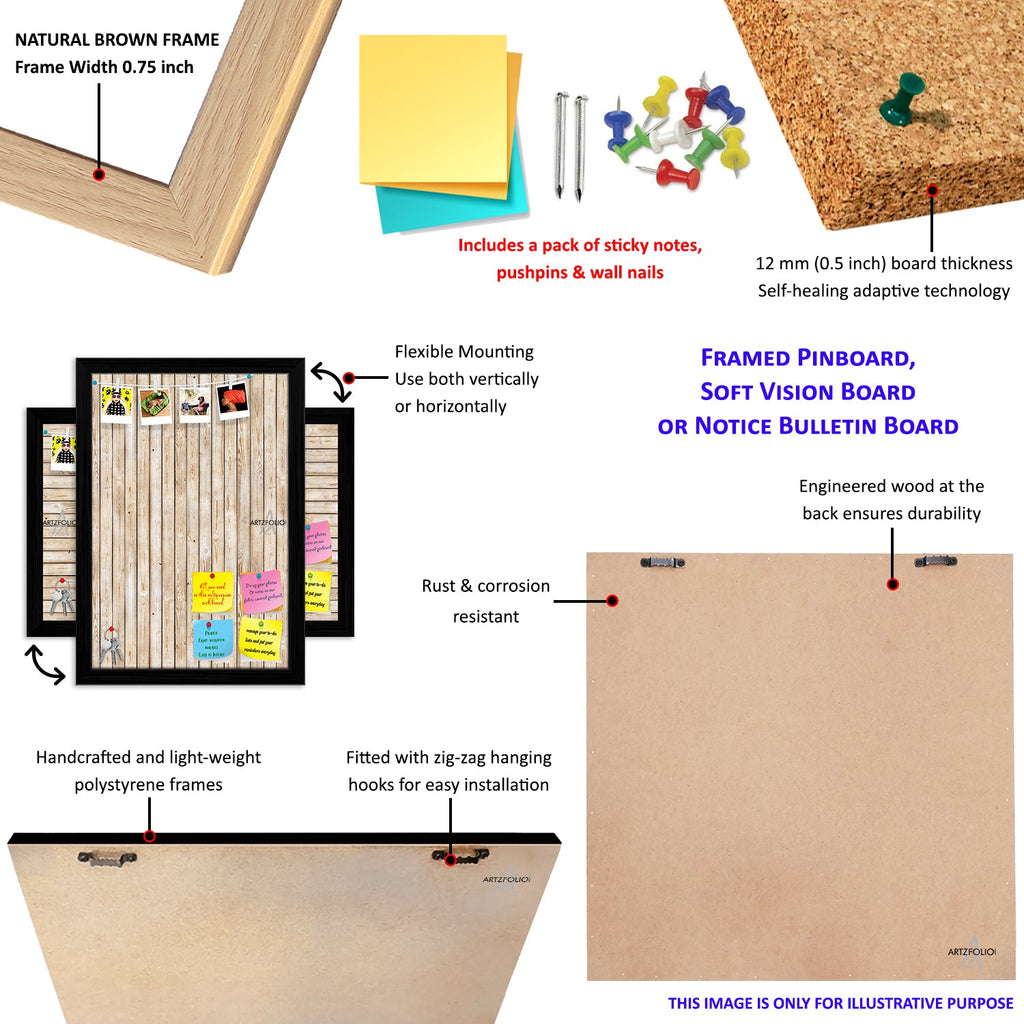 Zigzag Stripes Bulletin Board Notice Pin Board Soft Board | Framed