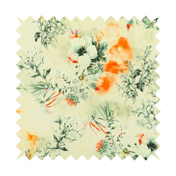 Freedom Printed Velvet Fabric Floral Scenery Greenery Pattern Colourful Upholstery Fabrics CTR-528 - Roman Blinds