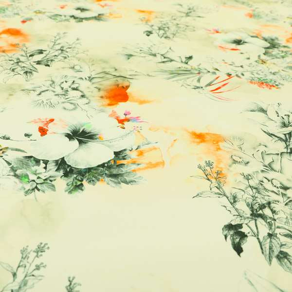 Freedom Printed Velvet Fabric Floral Scenery Greenery Pattern Colourful Upholstery Fabrics CTR-528 - Roman Blinds