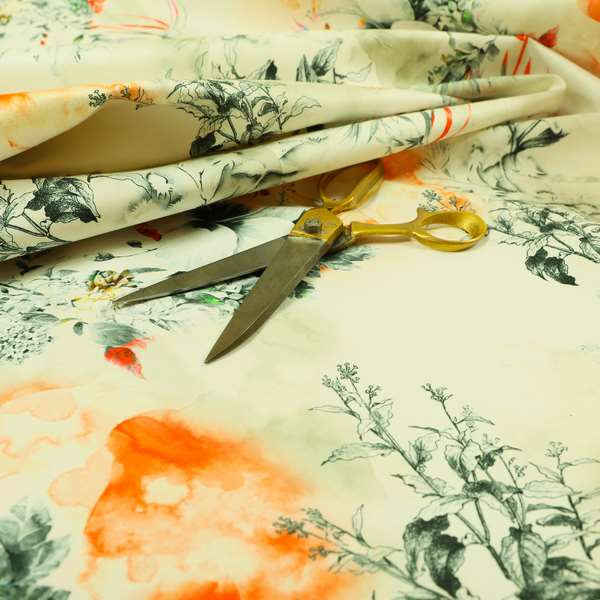 Freedom Printed Velvet Fabric Floral Scenery Greenery Pattern Colourful Upholstery Fabrics CTR-528 - Roman Blinds