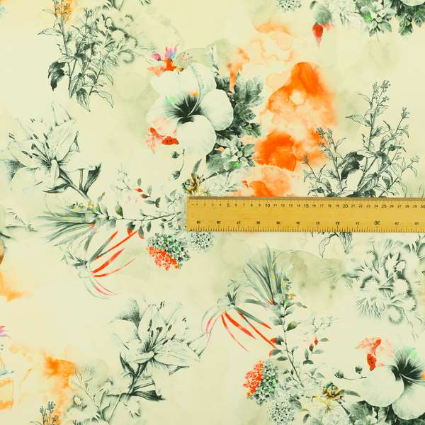 Freedom Printed Velvet Fabric Floral Scenery Greenery Pattern Colourful Upholstery Fabrics CTR-528 - Roman Blinds