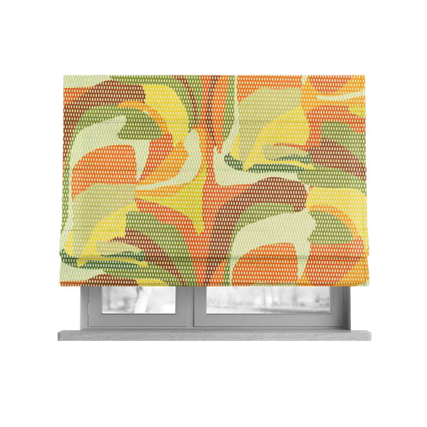 Freedom Printed Velvet Fabric Geometric Abstract Pattern Colourful Upholstery Fabric CTR-527 - Roman Blinds