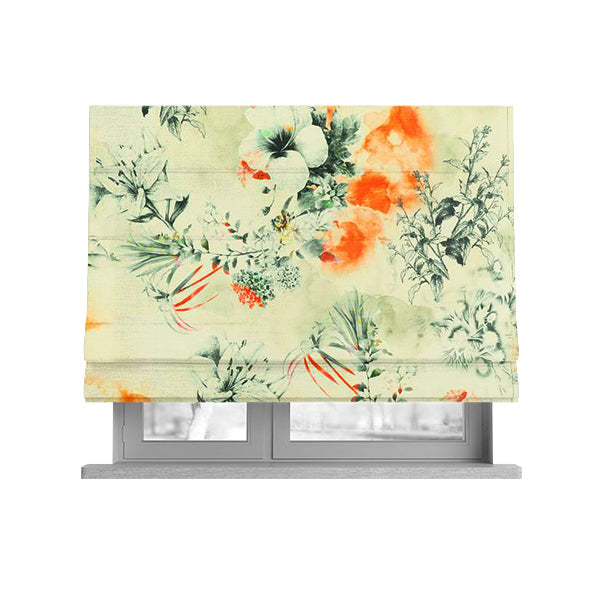 Freedom Printed Velvet Fabric Floral Scenery Greenery Pattern Colourful Upholstery Fabrics CTR-528 - Roman Blinds